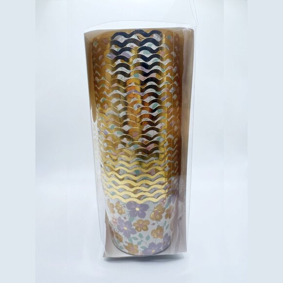 NEW My Minds Eye Gold Foiled Spring Flowers Baking Cups - 50 Count - Picture 2 of 4